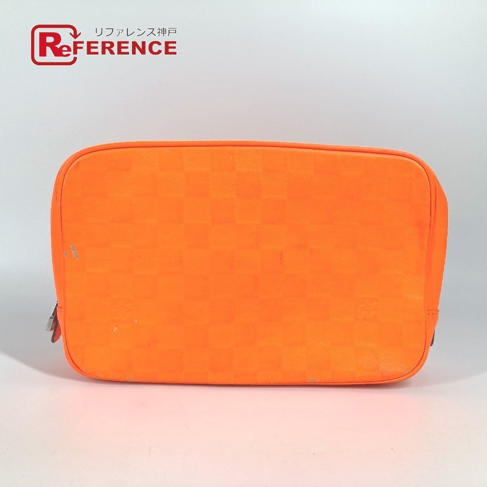 Louis Vuitton Infini True Toilet Wallet clutch bag makeup leather orange